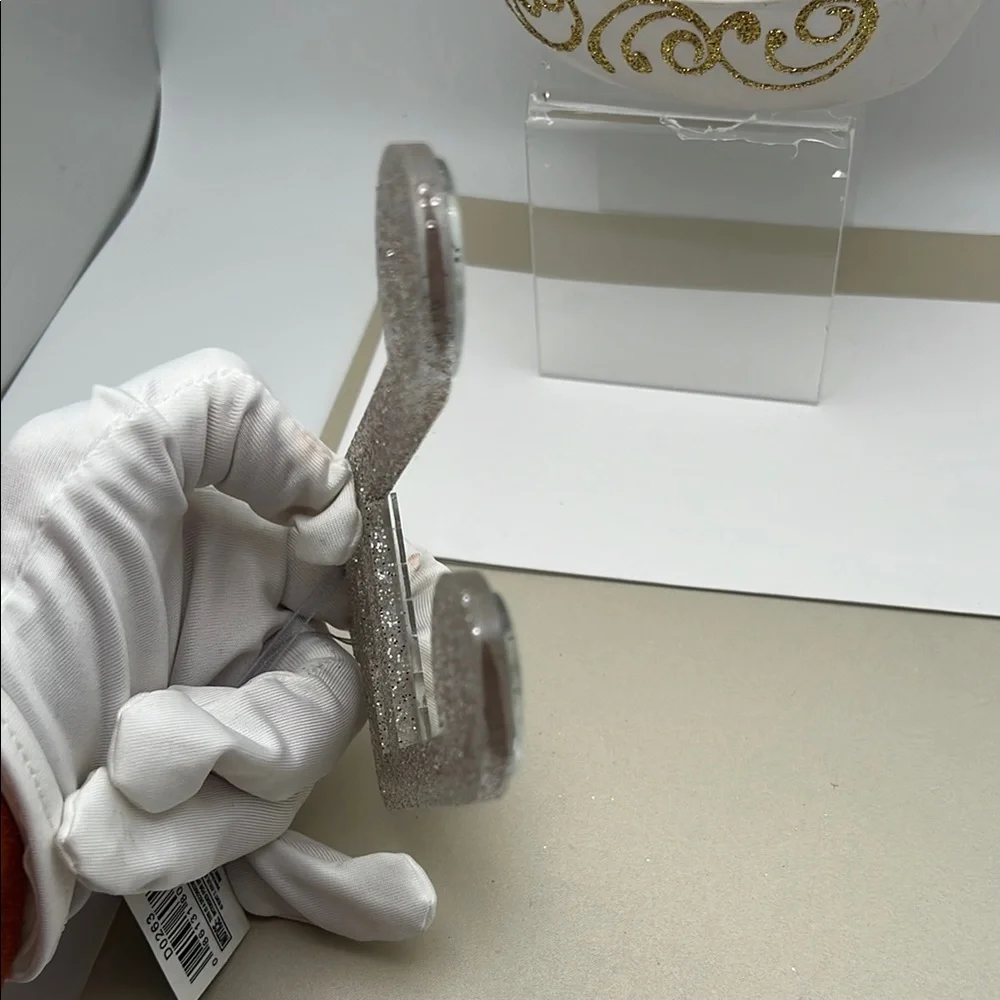 Silver / Glitter / Mirrors Music Note Ornament 4.5” H x 4.5” W x .25” D - Picture 8 of 15